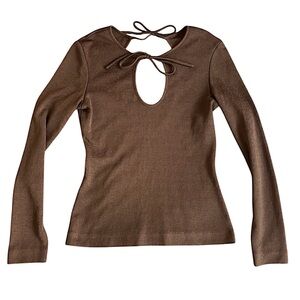 Anna Sui Long Sleeve Cut Out Top